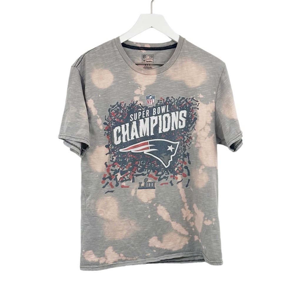 New England Patriots Bleacher Report Washed Short Sleeve Shirt Size Medium